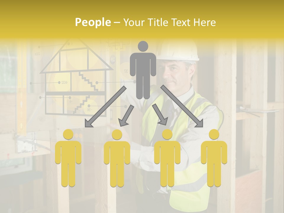 Examining Worker Yellow PowerPoint Template