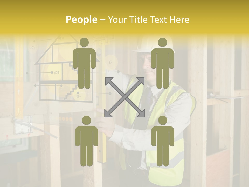 Examining Worker Yellow PowerPoint Template