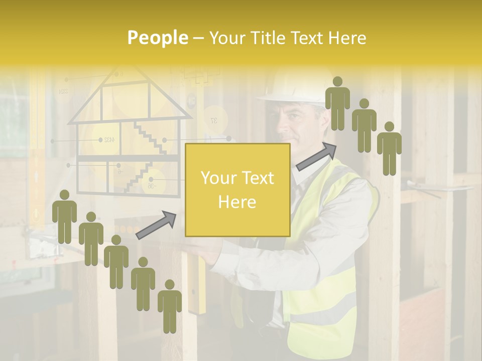 Examining Worker Yellow PowerPoint Template