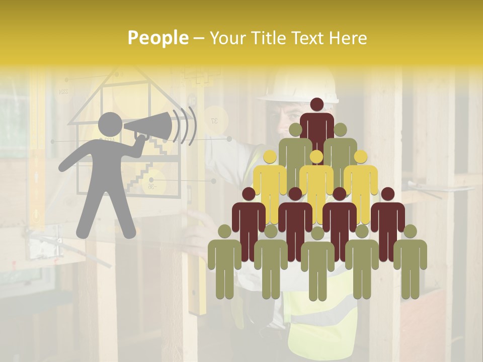 Examining Worker Yellow PowerPoint Template