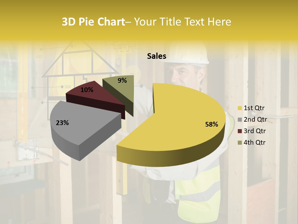 Examining Worker Yellow PowerPoint Template