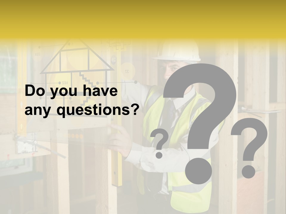 Examining Worker Yellow PowerPoint Template