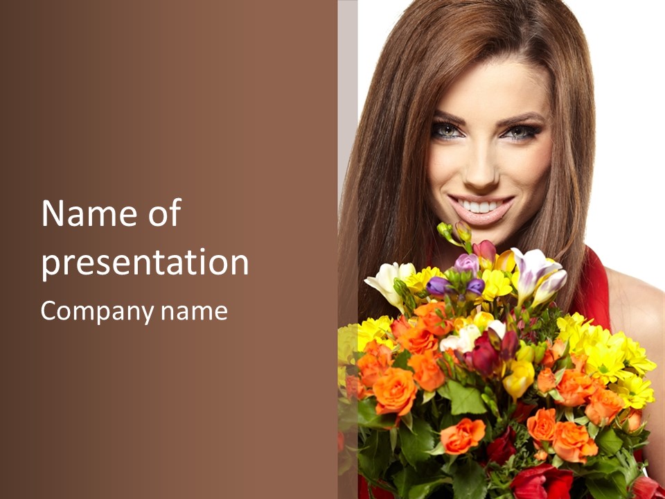 Flower Portrait Mode PowerPoint Template