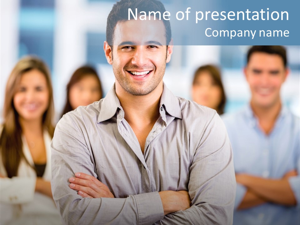 Happy Entrepreneurs Coworkers PowerPoint Template