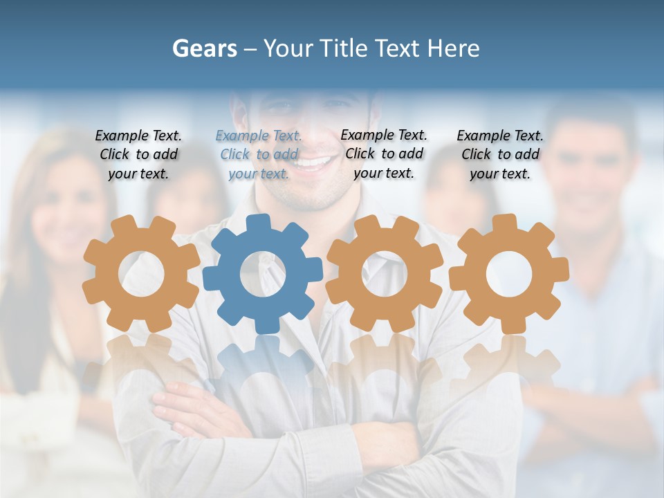 Happy Entrepreneurs Coworkers PowerPoint Template