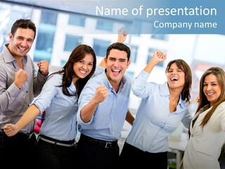 People Celebration Winners PowerPoint Template