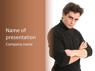 Portrait Emotion Determined PowerPoint Template