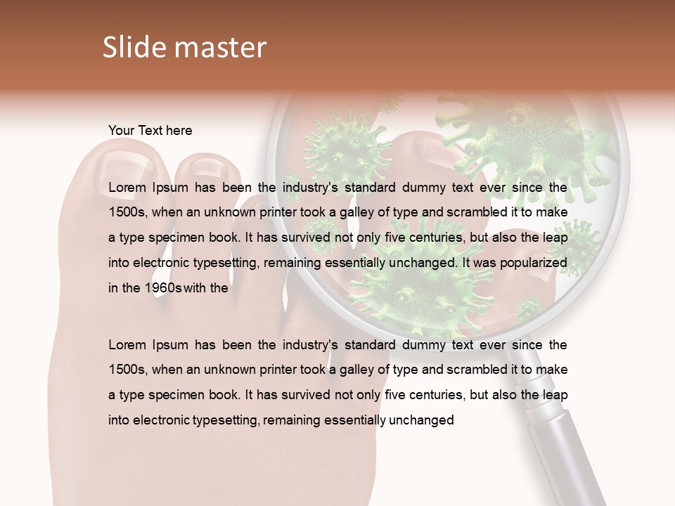 Fungal Nail Infection White Background PowerPoint Template