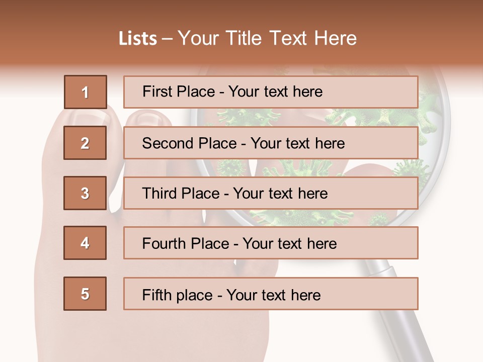 Fungal Nail Infection White Background PowerPoint Template
