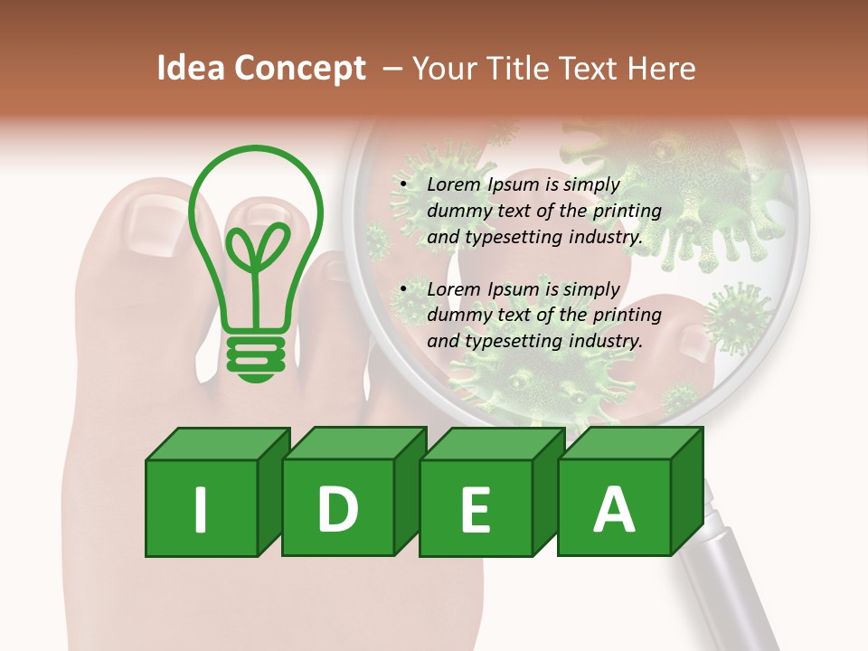 Fungal Nail Infection White Background PowerPoint Template