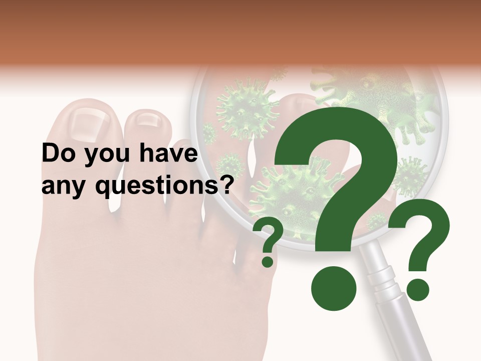 Fungal Nail Infection White Background PowerPoint Template