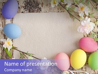 Colorful Bouquet Wooden PowerPoint Template