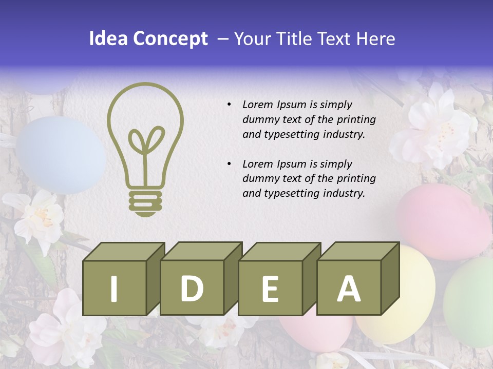 Colorful Bouquet Wooden PowerPoint Template