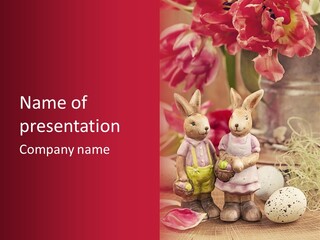 Easter Egg Bright Wood PowerPoint Template