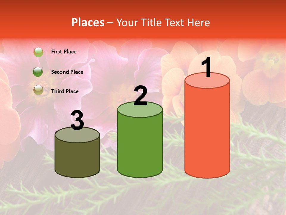 Orange Pflanzen Osterblumen PowerPoint Template