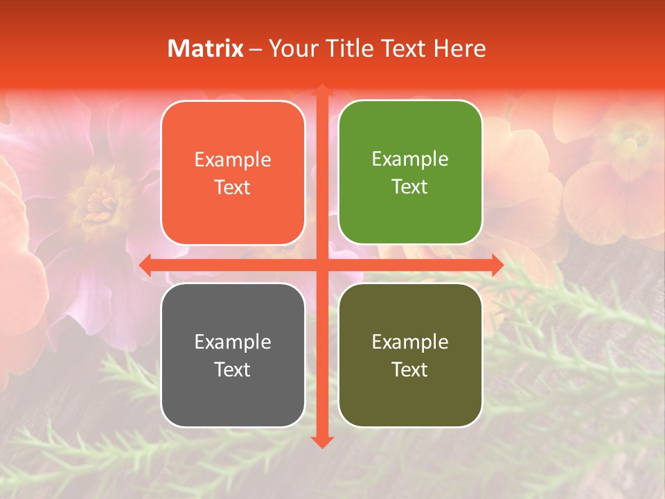 Orange Pflanzen Osterblumen PowerPoint Template