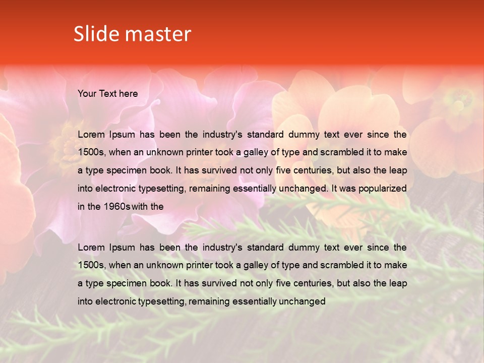 Orange Pflanzen Osterblumen PowerPoint Template