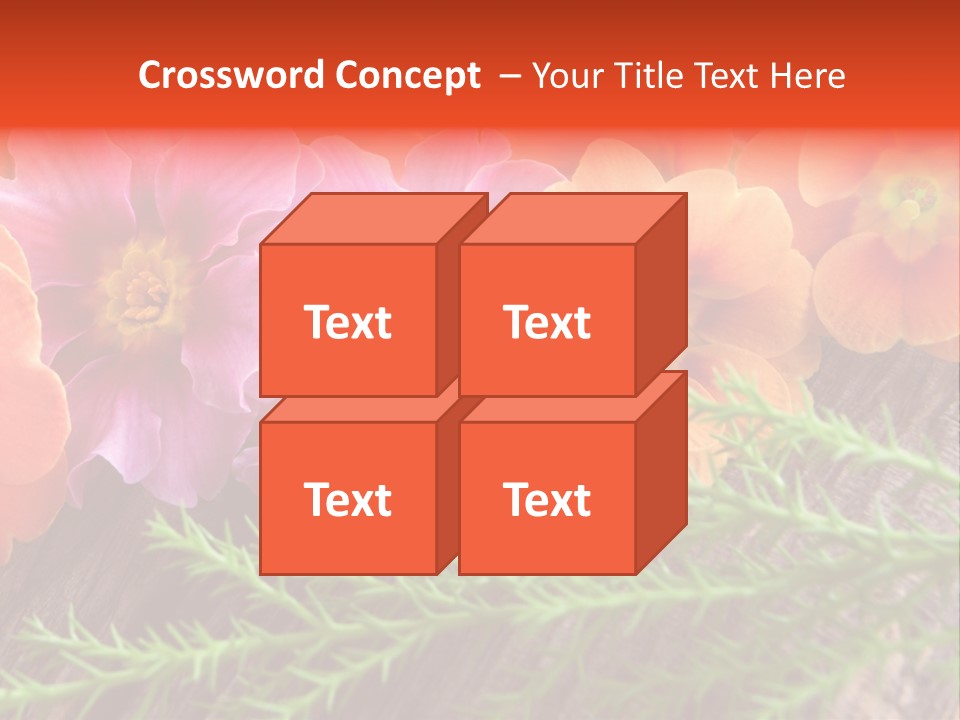 Orange Pflanzen Osterblumen PowerPoint Template