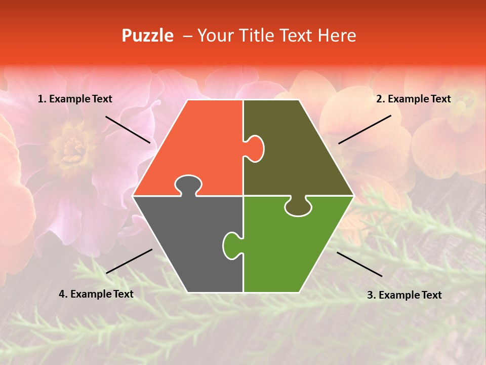 Orange Pflanzen Osterblumen PowerPoint Template