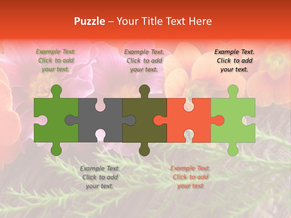 Orange Pflanzen Osterblumen PowerPoint Template