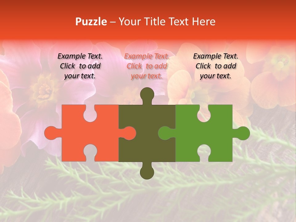 Orange Pflanzen Osterblumen PowerPoint Template