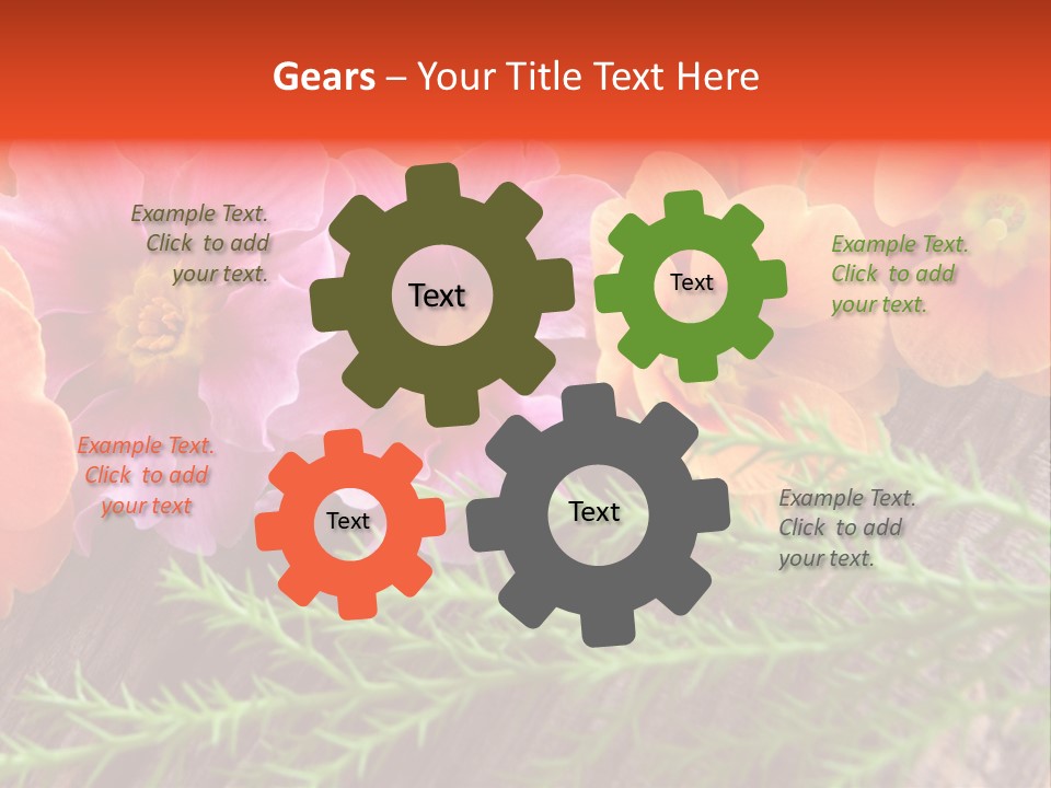 Orange Pflanzen Osterblumen PowerPoint Template