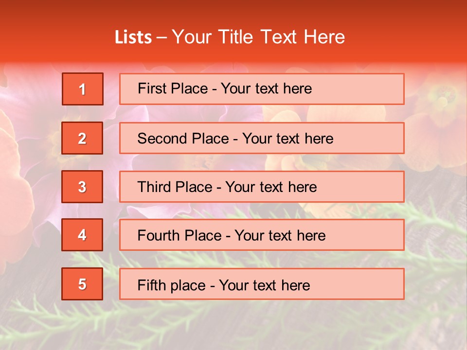 Orange Pflanzen Osterblumen PowerPoint Template