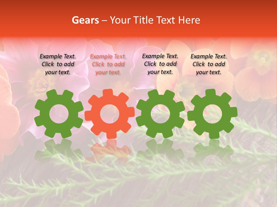 Orange Pflanzen Osterblumen PowerPoint Template