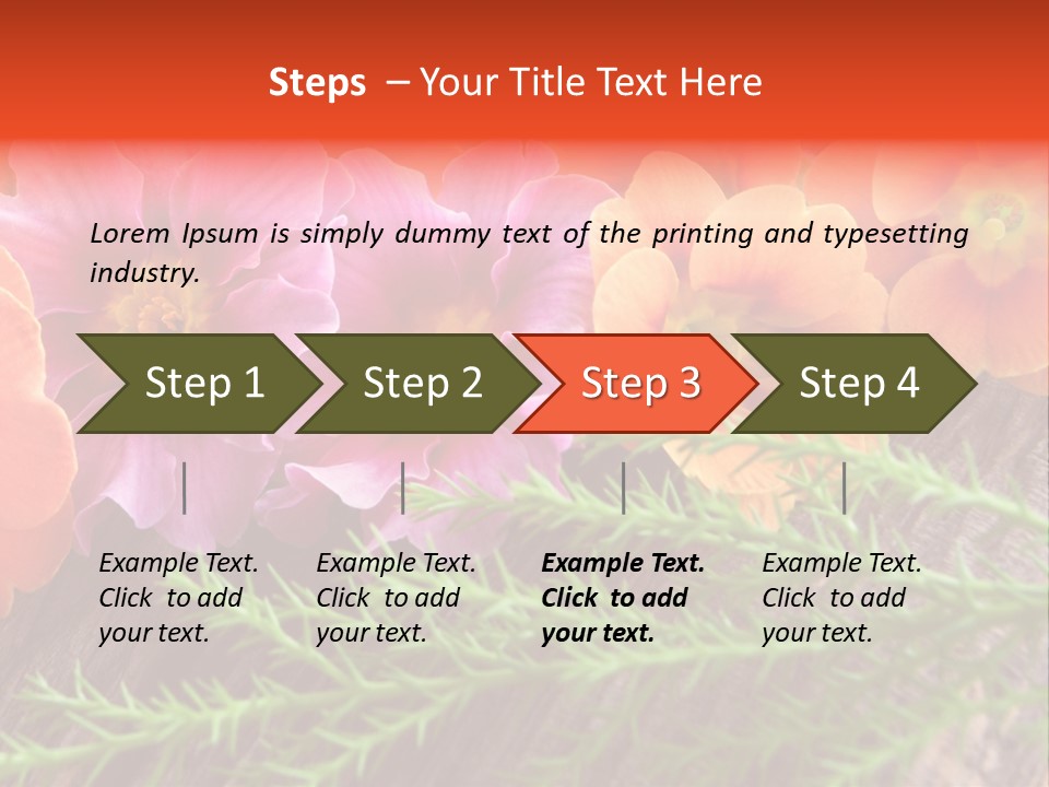 Orange Pflanzen Osterblumen PowerPoint Template