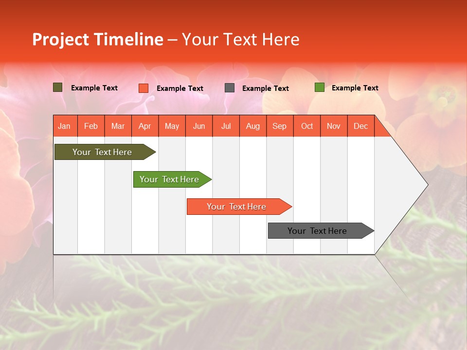 Orange Pflanzen Osterblumen PowerPoint Template
