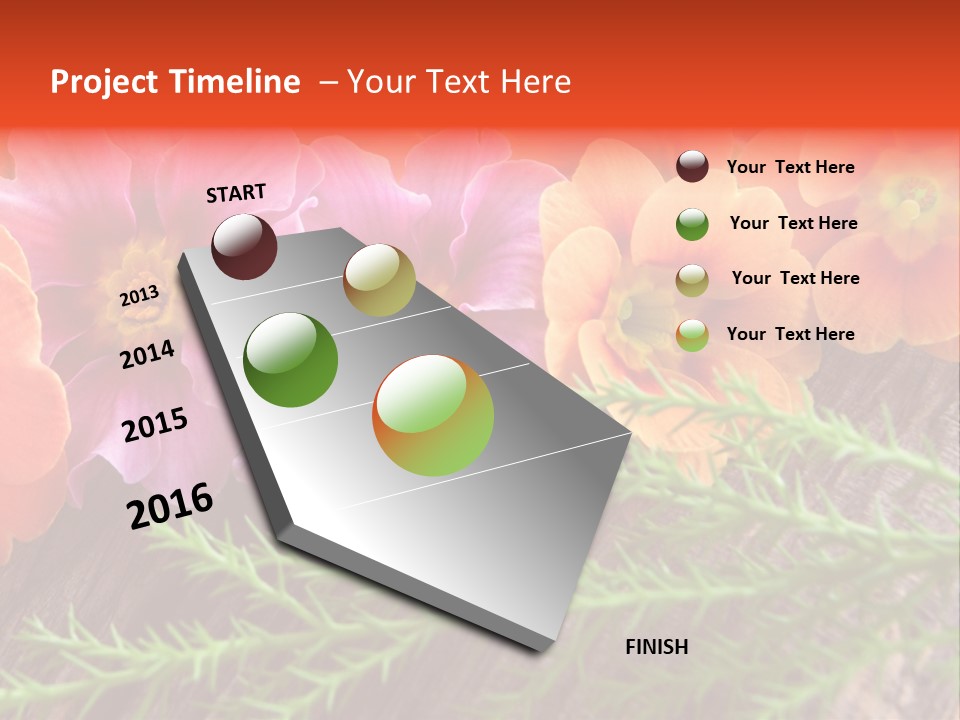 Orange Pflanzen Osterblumen PowerPoint Template