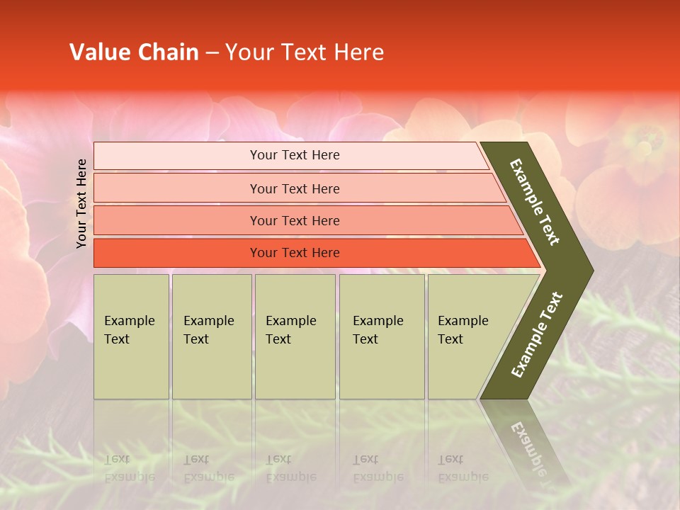 Orange Pflanzen Osterblumen PowerPoint Template