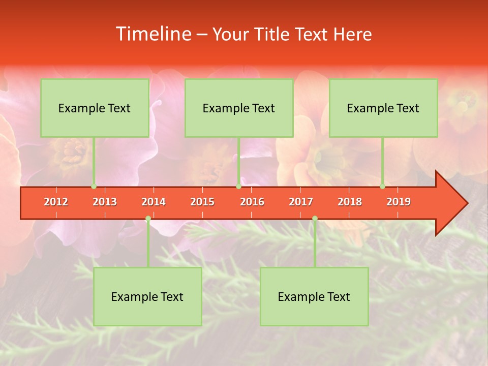 Orange Pflanzen Osterblumen PowerPoint Template