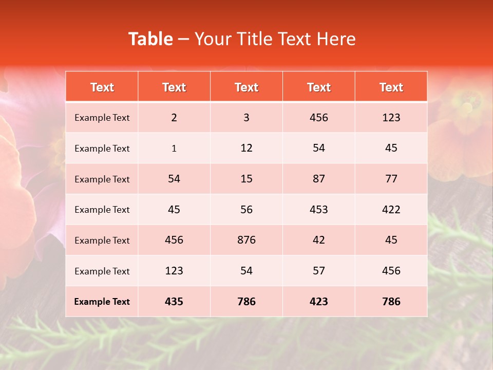 Orange Pflanzen Osterblumen PowerPoint Template