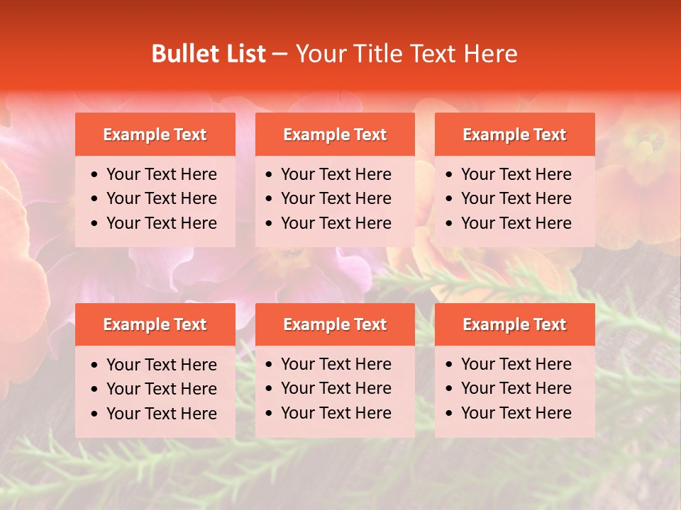 Orange Pflanzen Osterblumen PowerPoint Template