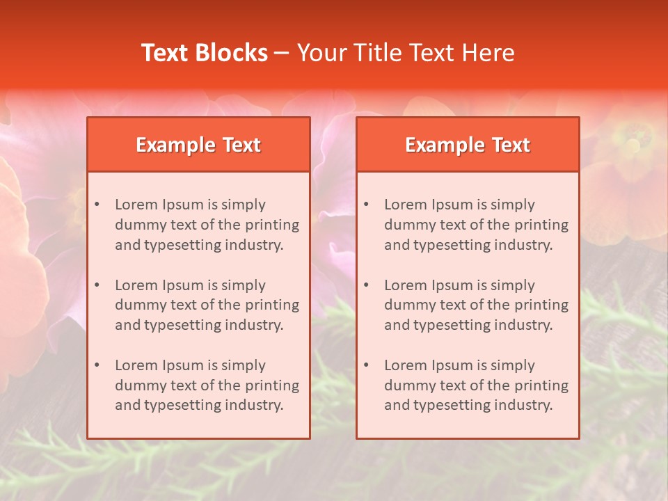 Orange Pflanzen Osterblumen PowerPoint Template