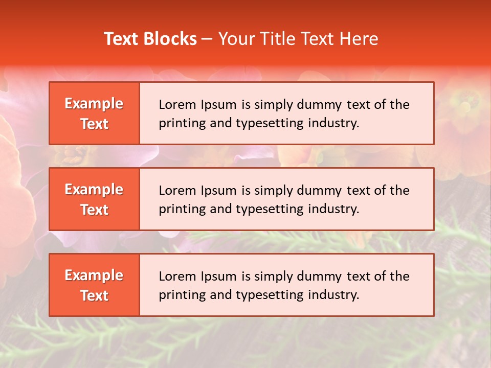Orange Pflanzen Osterblumen PowerPoint Template