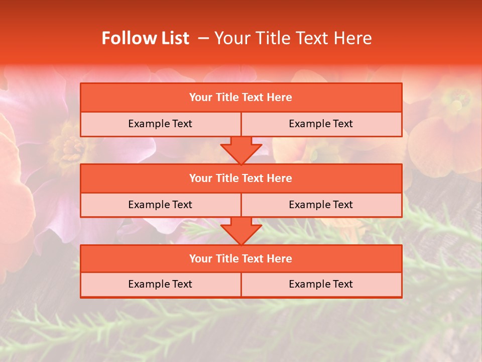 Orange Pflanzen Osterblumen PowerPoint Template