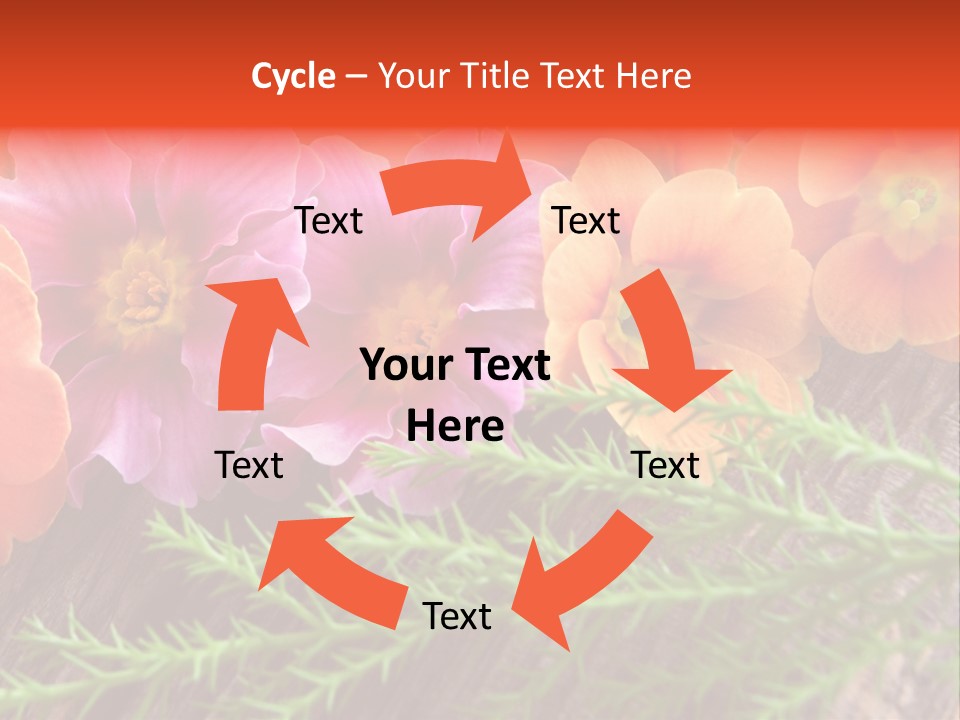 Orange Pflanzen Osterblumen PowerPoint Template