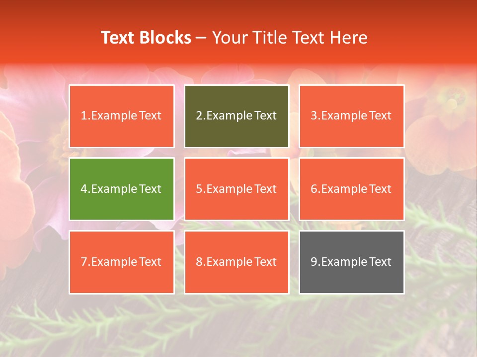 Orange Pflanzen Osterblumen PowerPoint Template