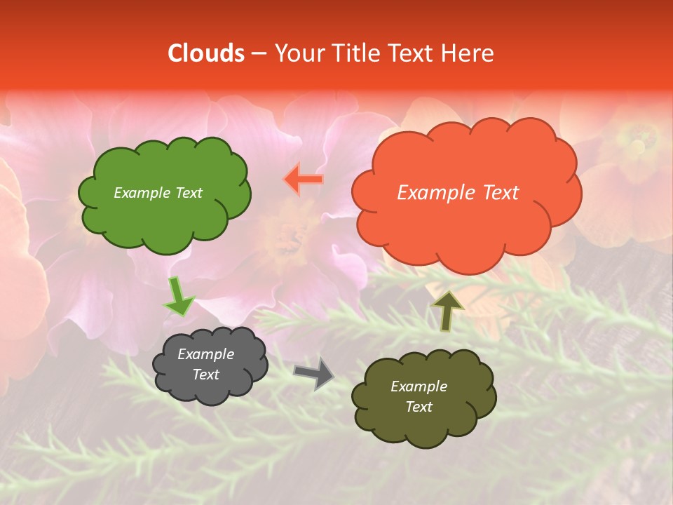 Orange Pflanzen Osterblumen PowerPoint Template