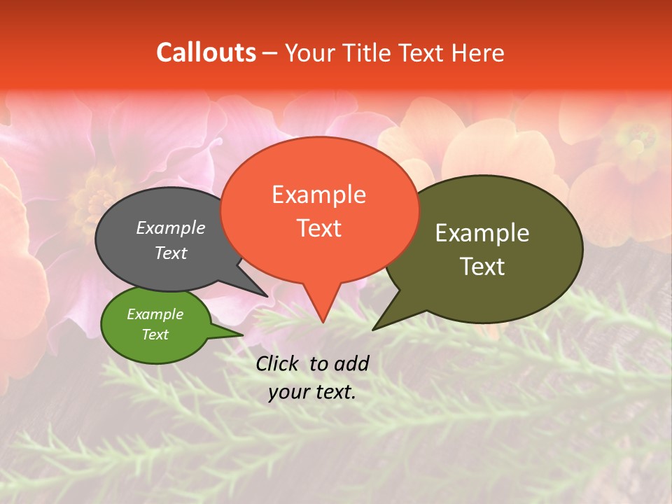 Orange Pflanzen Osterblumen PowerPoint Template