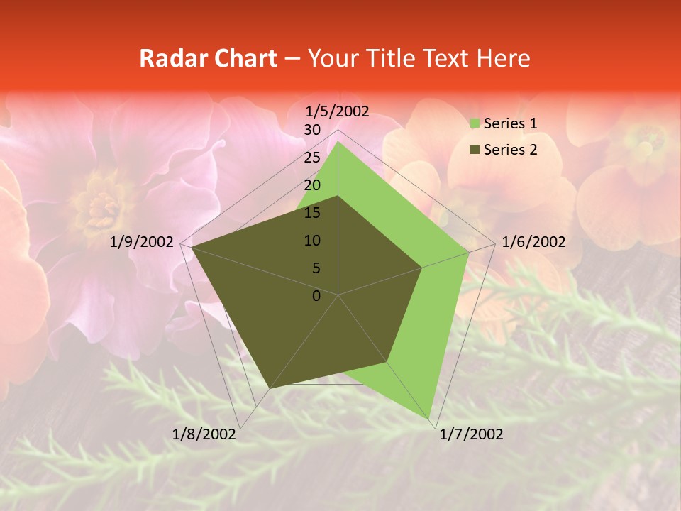 Orange Pflanzen Osterblumen PowerPoint Template