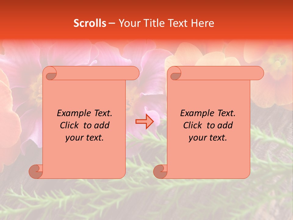 Orange Pflanzen Osterblumen PowerPoint Template