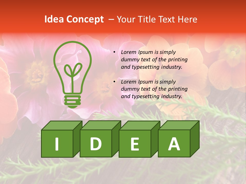 Orange Pflanzen Osterblumen PowerPoint Template