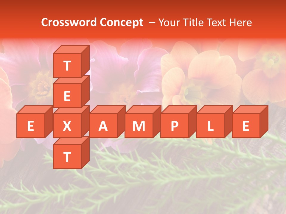 Orange Pflanzen Osterblumen PowerPoint Template