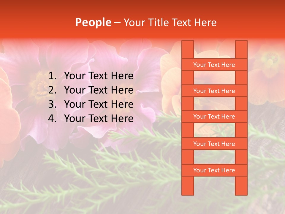 Orange Pflanzen Osterblumen PowerPoint Template
