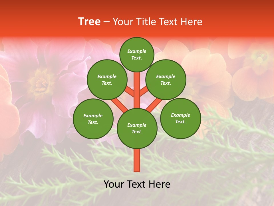 Orange Pflanzen Osterblumen PowerPoint Template