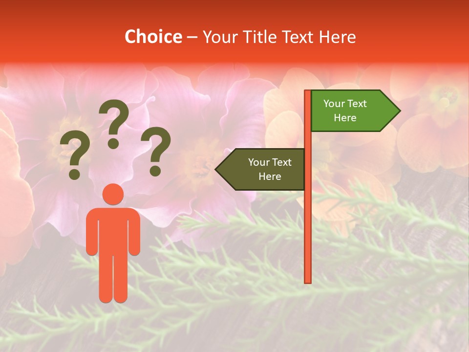 Orange Pflanzen Osterblumen PowerPoint Template