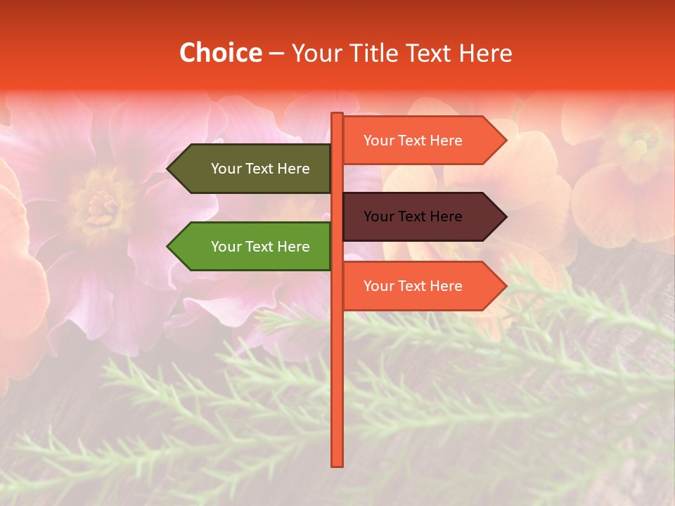 Orange Pflanzen Osterblumen PowerPoint Template